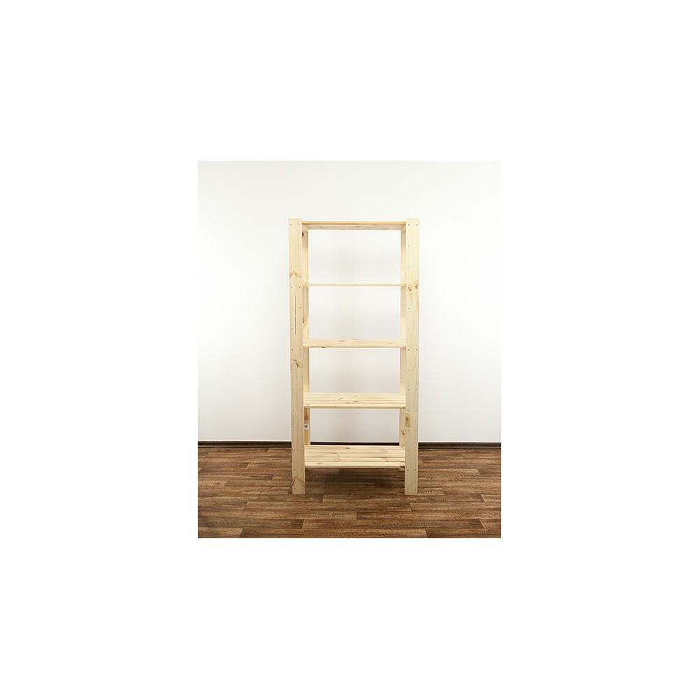 MAXI Surowy Regał Drewniany 166,4x80x50 cm 5 Półek pełnych