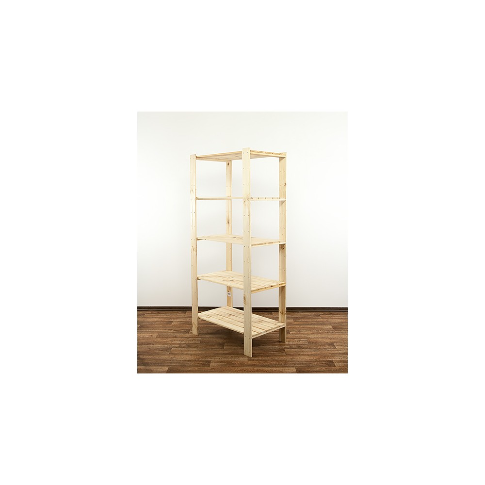 MAXI Surowy Regał Drewniany 166,4x80x50 cm 5 Półek pełnych