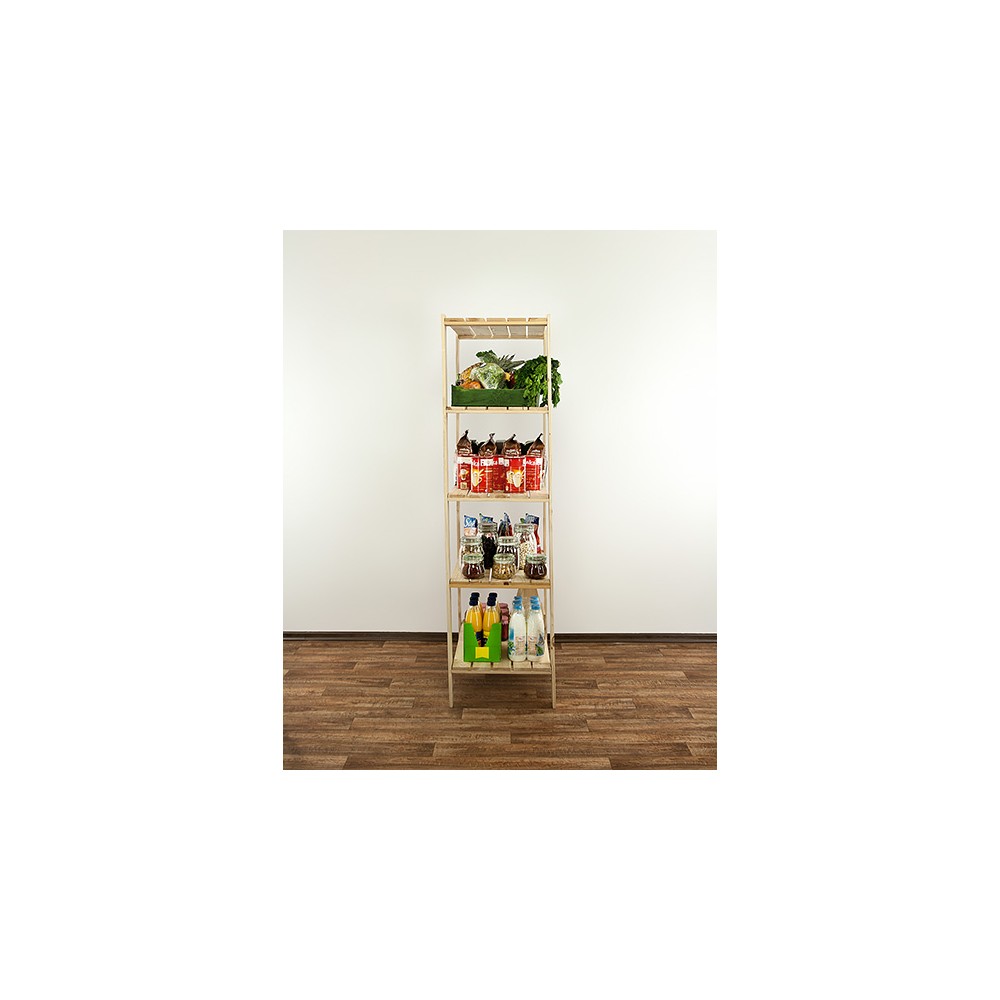 MAXI Surowy Regał Drewniany 166,4x80x50 cm 5 Półek pełnych