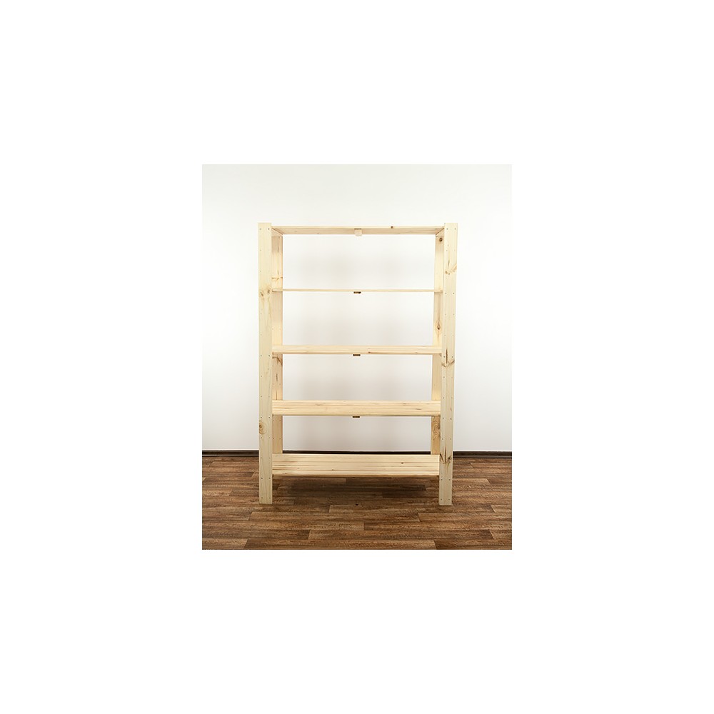 MAXI Surowy Regał Drewniany 166,4x120x50 cm 5 Półek ażurowych