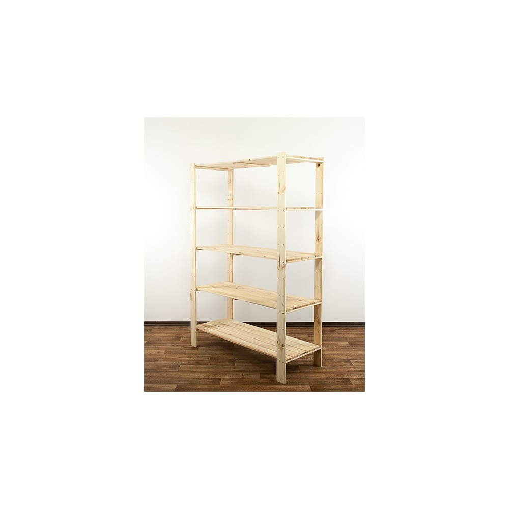 MAXI Surowy Regał Drewniany 166,4x120x50 cm 5 Półek ażurowych