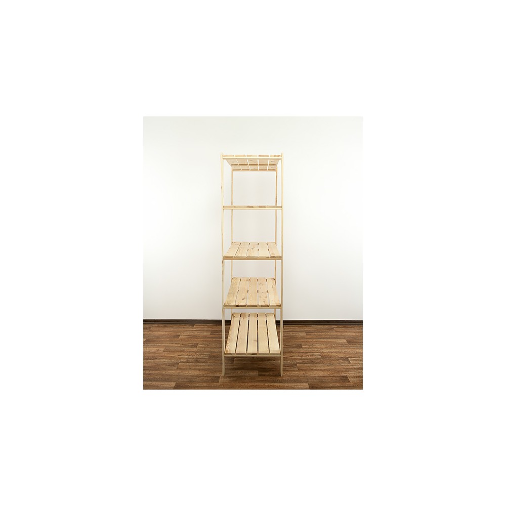 MAXI Surowy Regał Drewniany 166,4x120x50 cm 5 Półek ażurowych