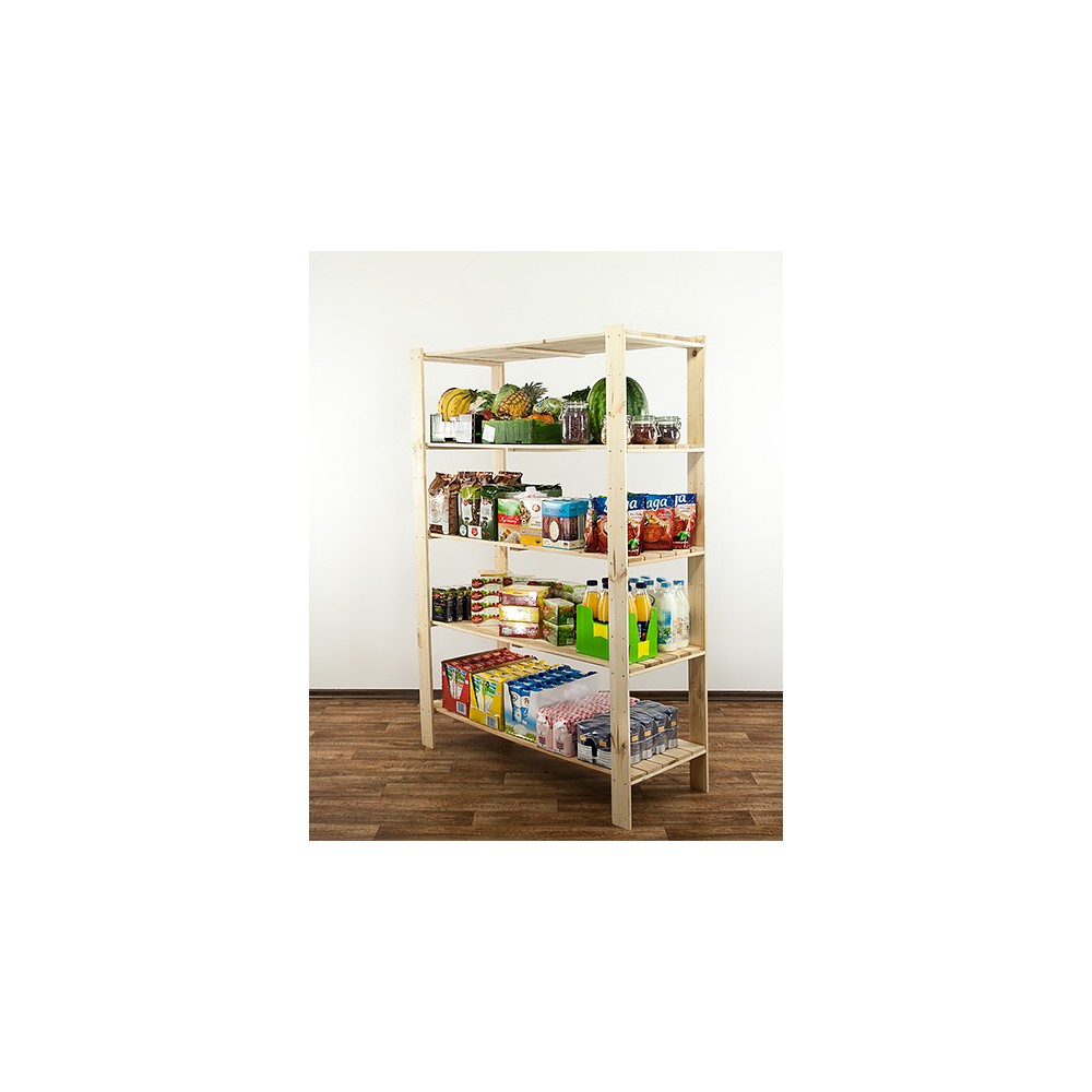 MAXI Surowy Regał Drewniany 166,4x120x50 cm 5 Półek ażurowych