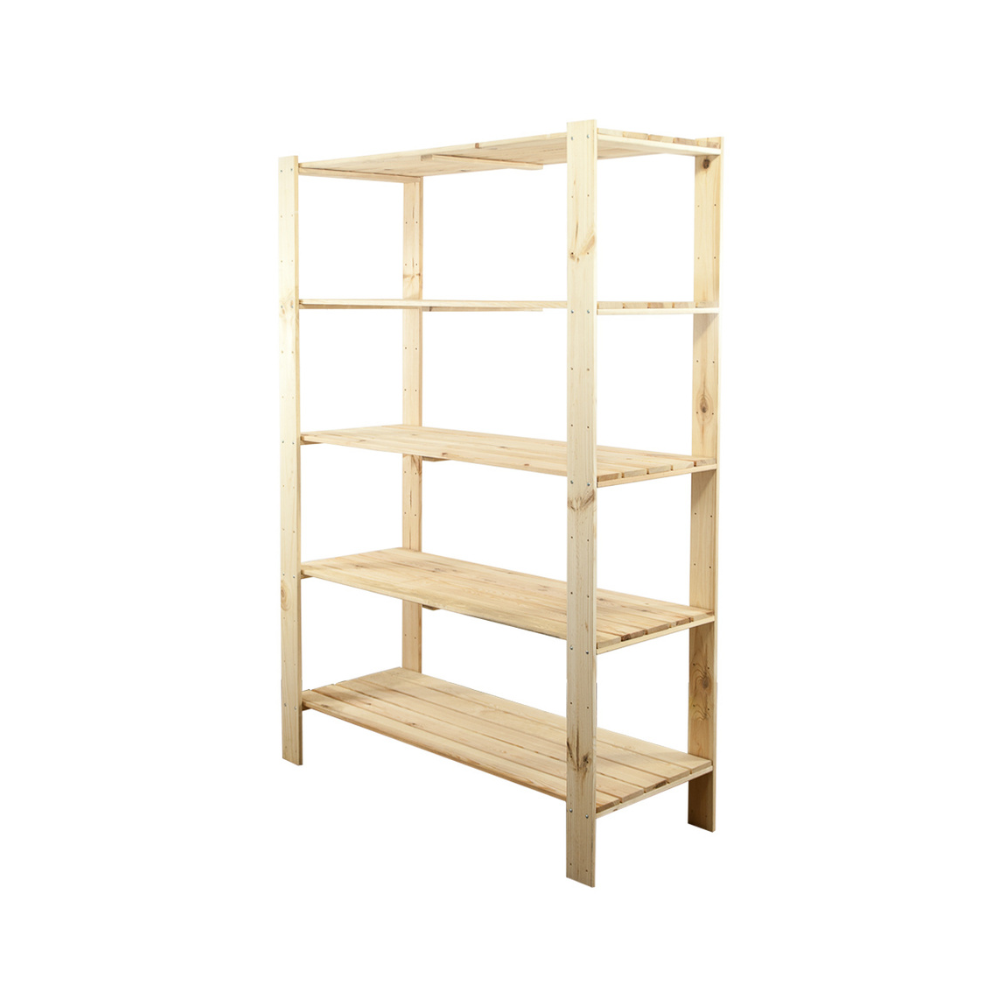 MAXI Surowy Regał Drewniany 166,4x120x50 cm 5 Półek pełnych