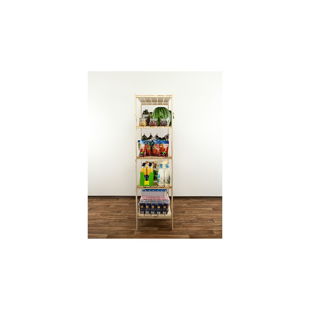 MAXI Surowy Regał Drewniany 166,4x120x50 cm 5 Półek pełnych