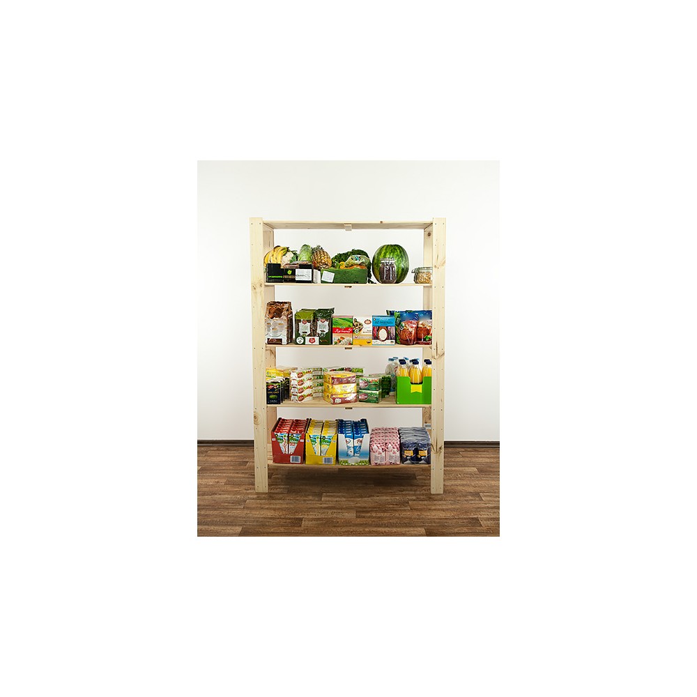 MAXI Surowy Regał Drewniany 166,4x120x50 cm 5 Półek pełnych