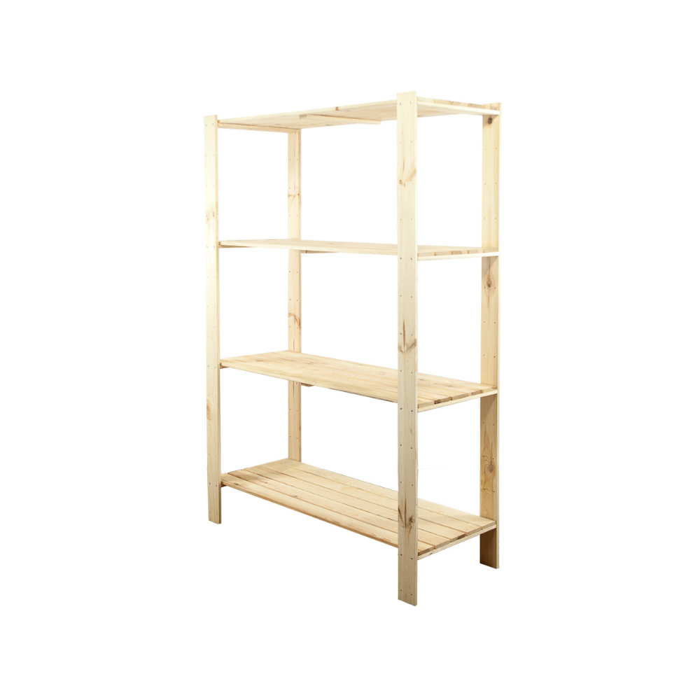 MAXI Surowy Regał Drewniany 166,4x120x50 cm 4 Półki pełne
