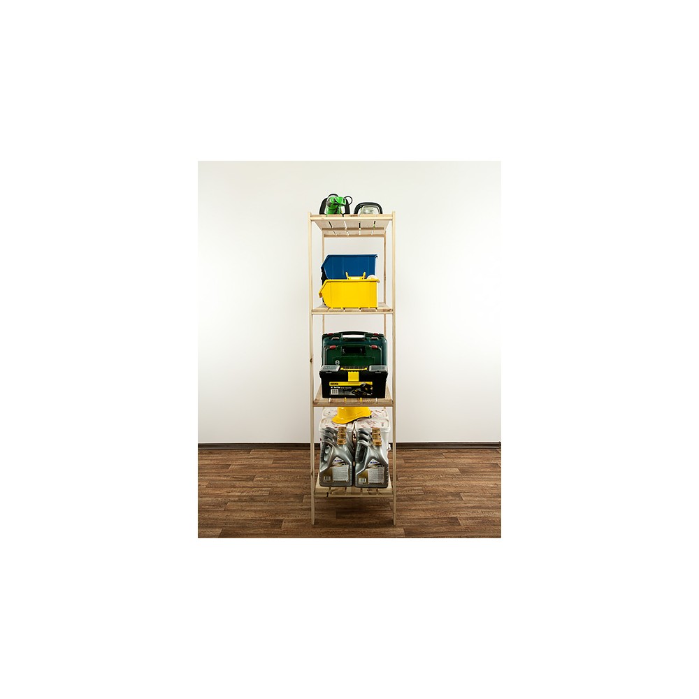 MAXI Surowy Regał Drewniany 166,4x120x50 cm 4 Półki pełne