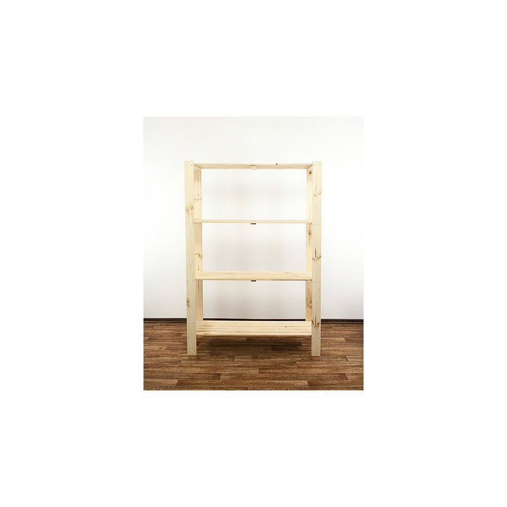 MAXI Surowy Regał Drewniany 166,4x120x50 cm 4 Półki pełne