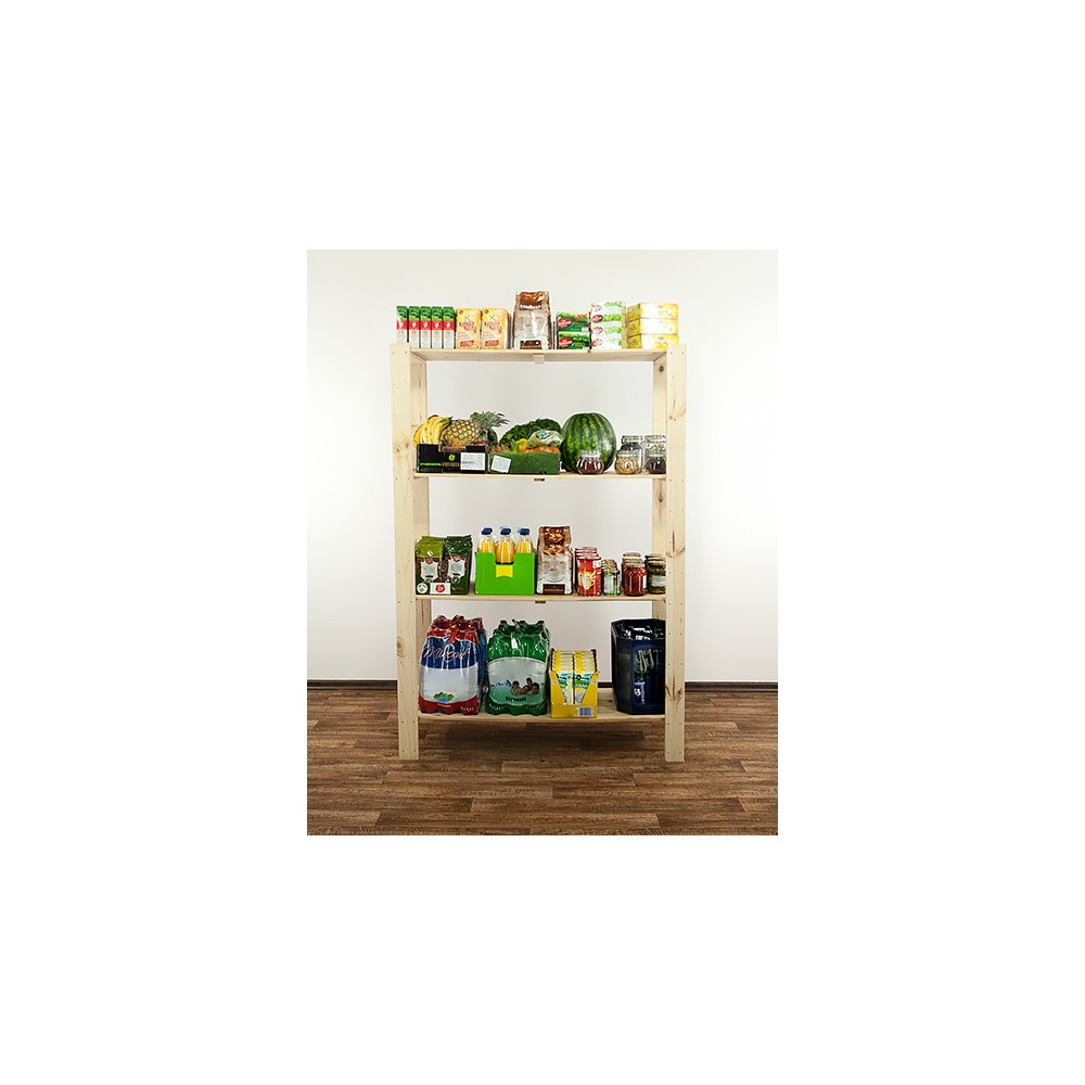 MAXI Surowy Regał Drewniany 166,4x120x50 cm 4 Półki pełne