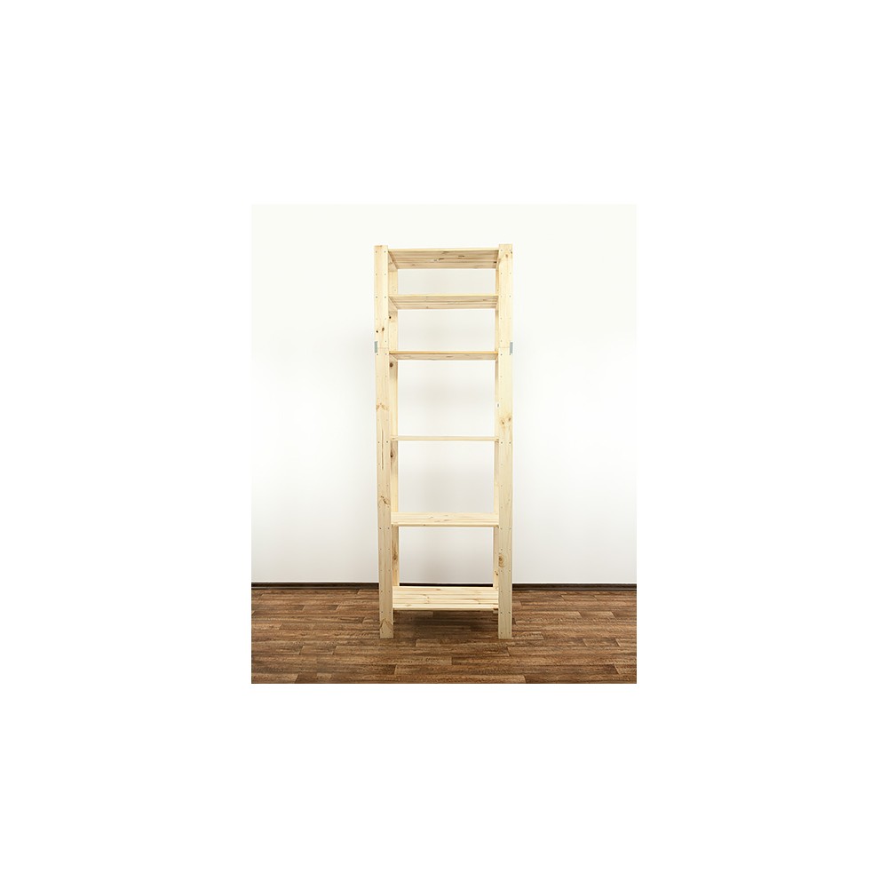 MAXI Surowy Regał Drewniany 230x80x50 cm 6 Półek pełnych