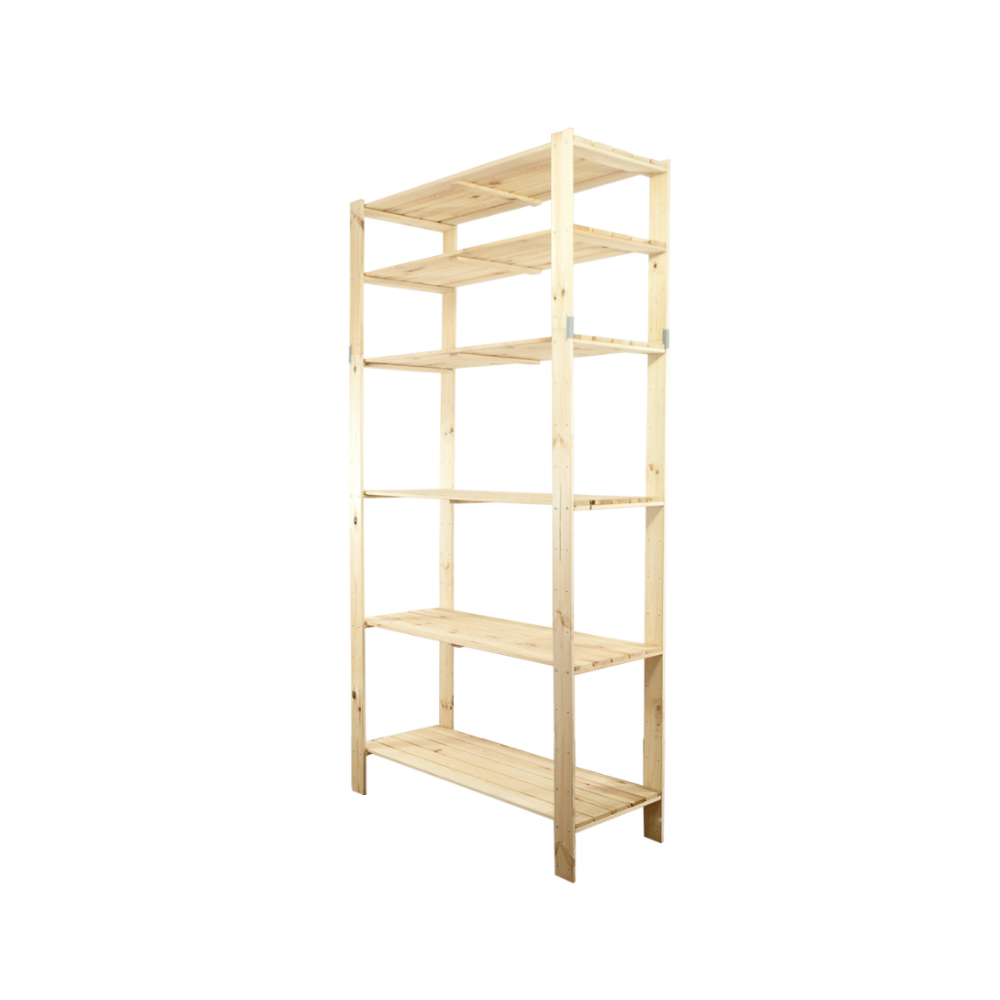 MAXI Surowy Regał Drewniany 230x120x50 cm 6 Półek pełnych