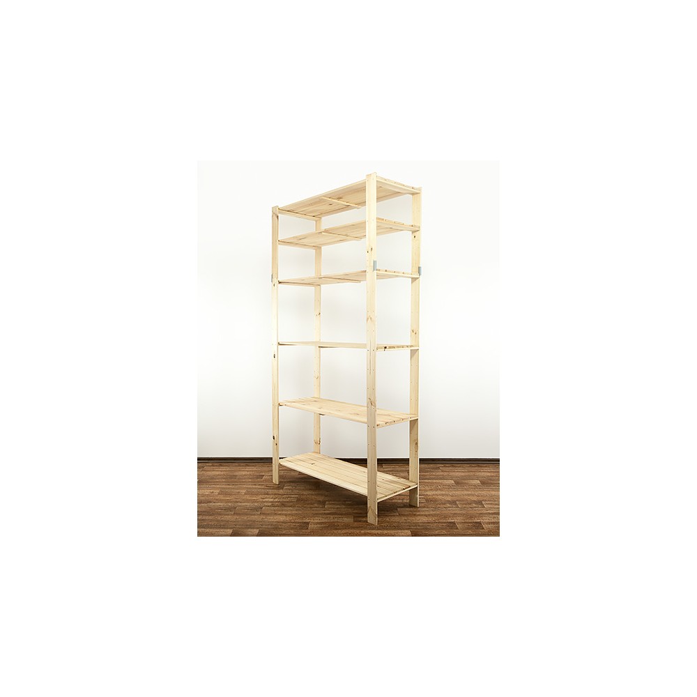 MAXI Surowy Regał Drewniany 230x120x50 cm 6 Półek pełnych