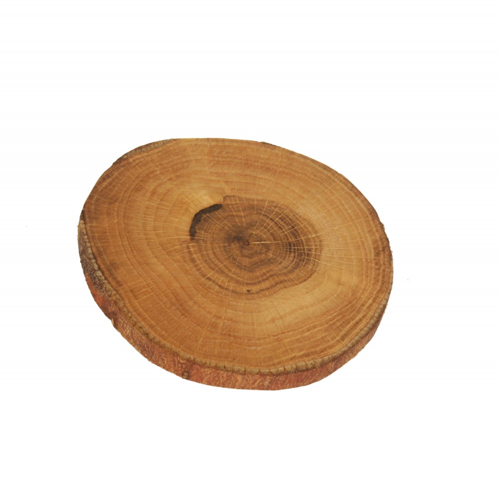 Zestaw 2 szt Okorowanych Podkładek na Stół /śr. 9-12 cm/ Drewno Dębu