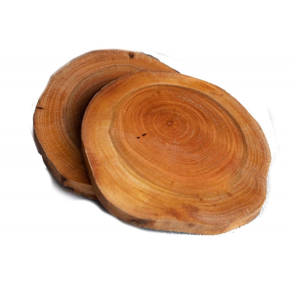 Zestaw 2 szt Okorowanych Podkładek na Stół /śr. 9-12 cm/ Drewno Czeremchy