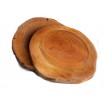 Zestaw 2 szt Okorowanych Podkładek na Stół /śr. 9-12 cm/ Drewno Czeremchy