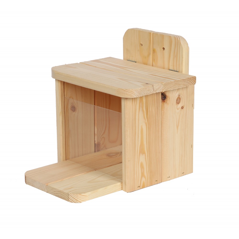 Drewniany karmnik dla wiewiórek - Naturalny