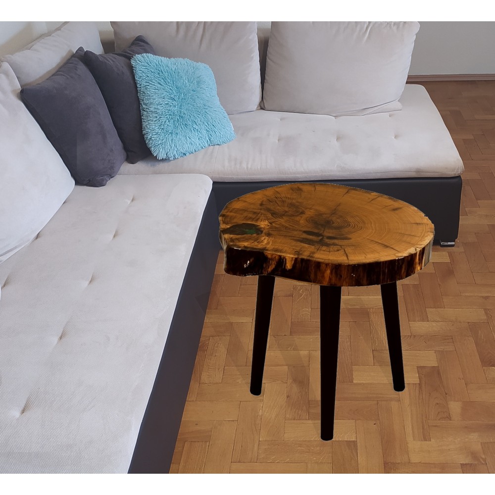 Stół żywiczny Heather Pearl Unikat 090305 - nogi 35 cm