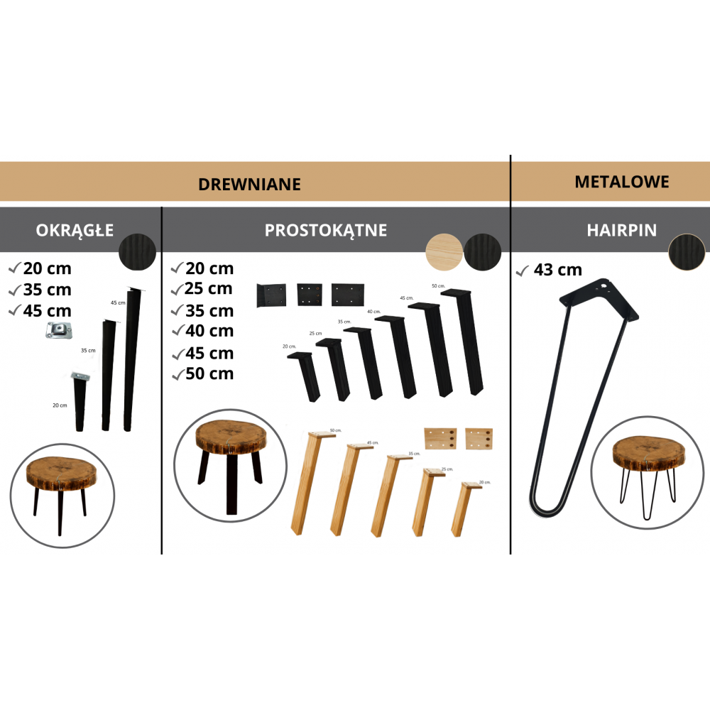 Stół żywiczny Coffee Stream Unikat 112415 - nogi 50 cm
