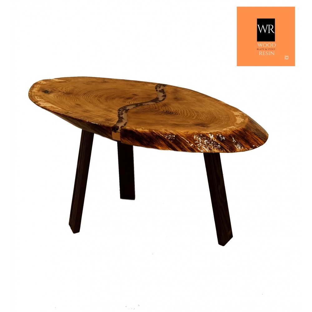 Stół żywiczny Coffee Stream Unikat 112415 - nogi 50 cm