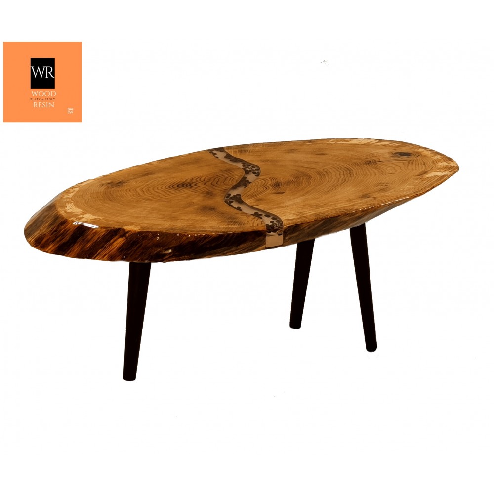Stół żywiczny Coffee Stream Unikat 112415 - nogi 35 cm