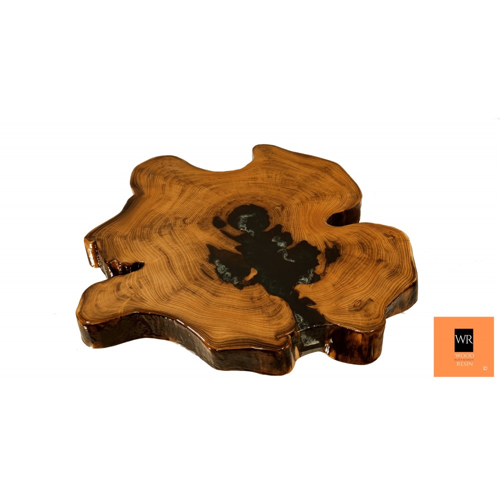 Stół żywiczny Irregular Black Unikat 121057 - nogi 40 cm