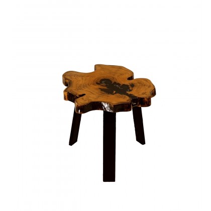 Stół żywiczny Irregular Black Unikat 121057 - nogi 50 cm