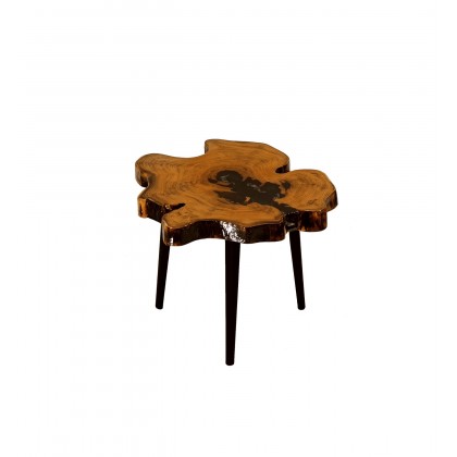 Stół żywiczny Irregular Black Unikat 121057 - nogi 35 cm