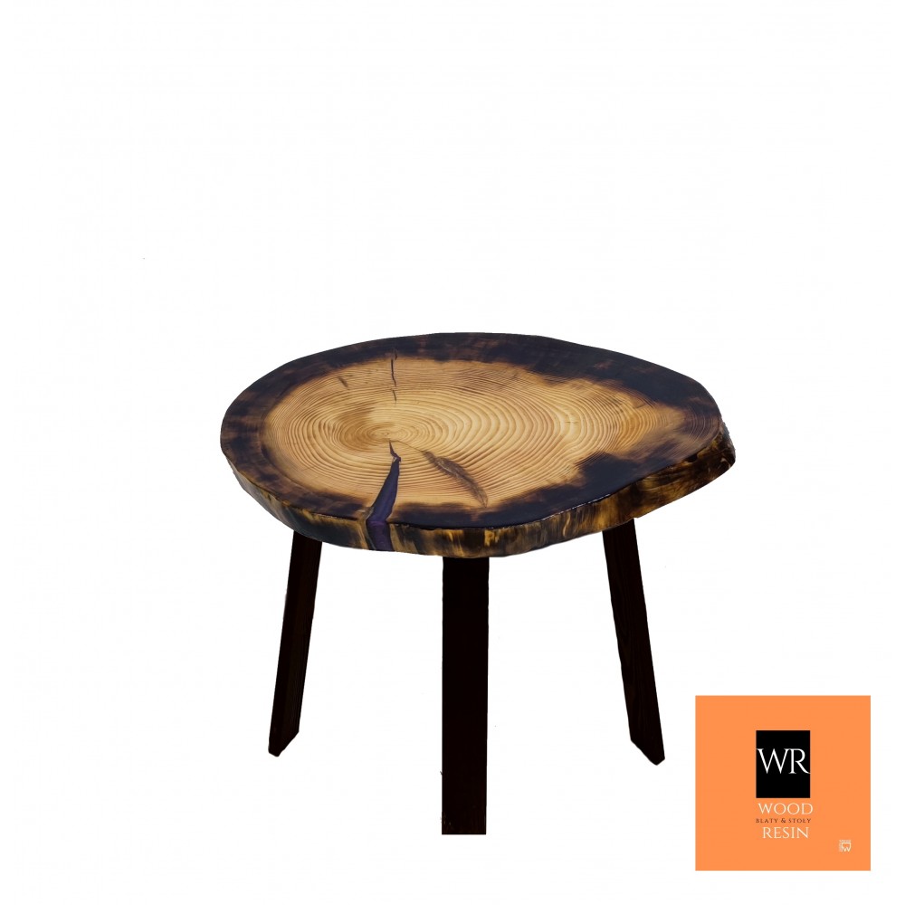 Stół żywiczny Amethyst Pearl Unikat 125253 - nogi 40 cm