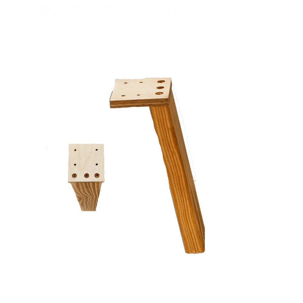 Prostokątna drewniana noga do stołu wys. 20 cm Naturalna