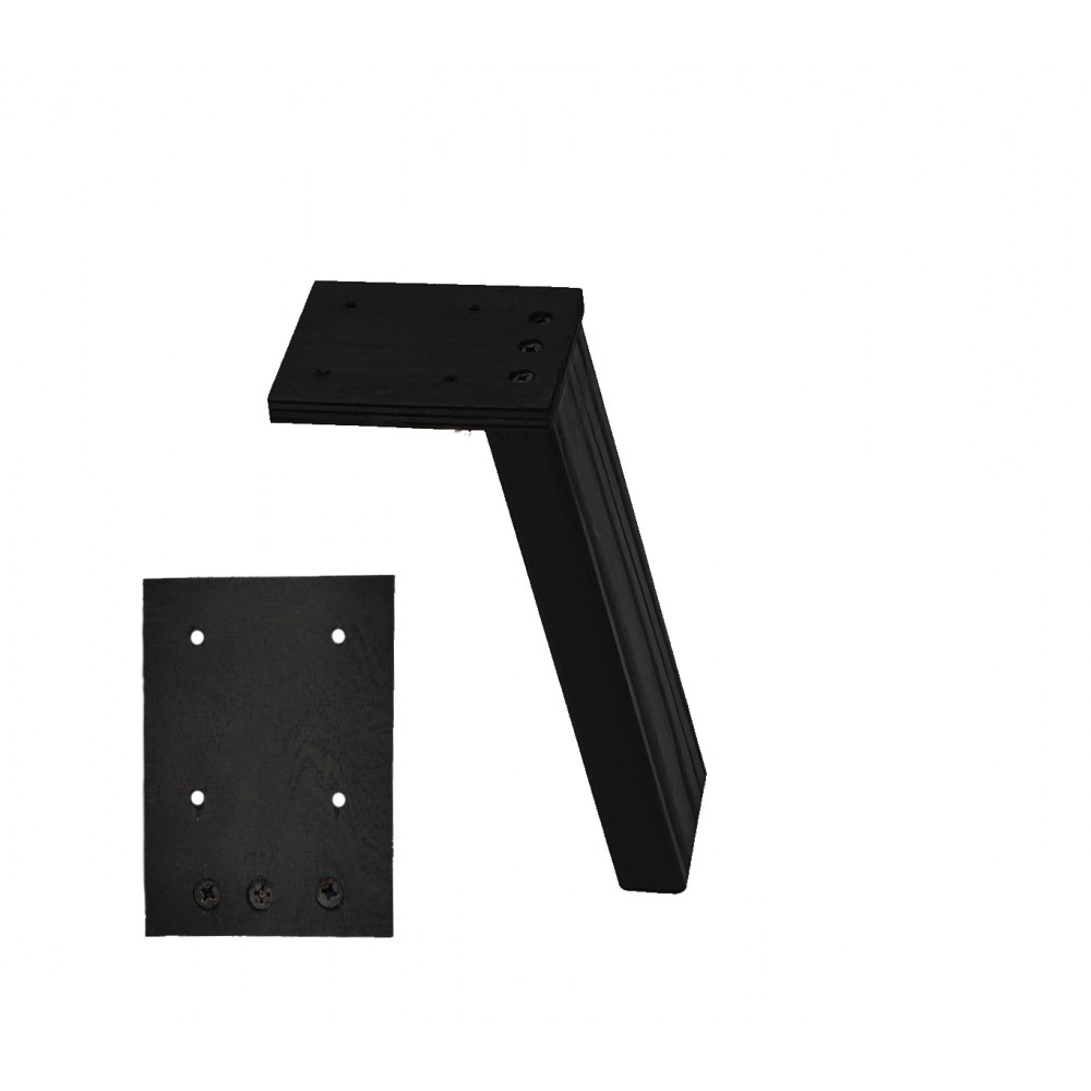 Prostokątna drewniana noga (3szt) do stołu wys. 45 cm Czarna