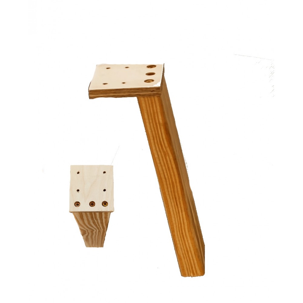 Prostokątna drewniana noga (3szt) do stołu wys. 50 cm Naturalna