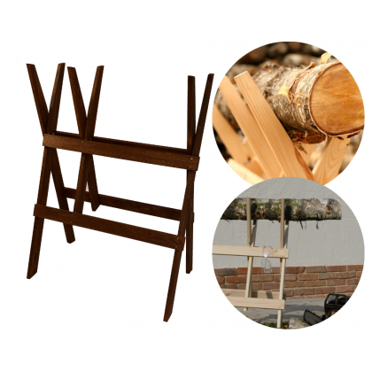 Drewniany koziołek do cięcia drewna - kobyłka - Brązowy