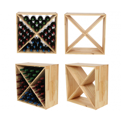 Modułowy Regał na Wino RW61 (Półki X1) – Naturalne Drewno
