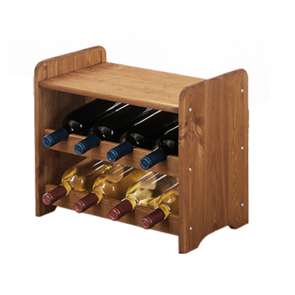 Drewniany regał na wino z półką - RW31 /na 8 butelek/ Olcha