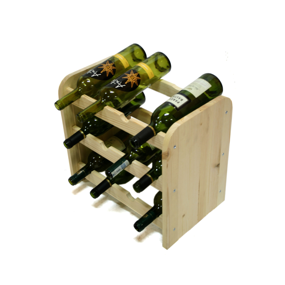 Drewniany regał na wino - RW31 /na 12 butelek/ Naturalny