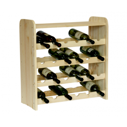 Drewniany regał na wino z półką - RW31 /na 24 butelki/ Naturalny
