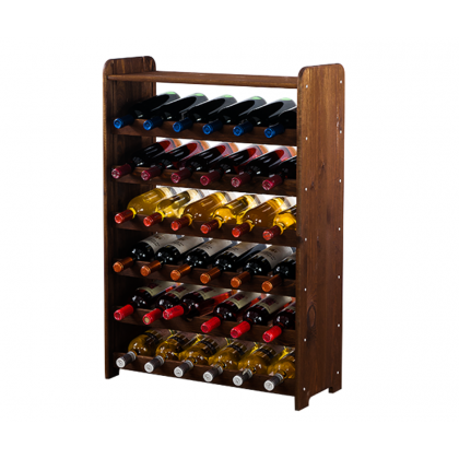 Drewniany regał na wino z półką - RW31 /na 36 butelek/ Brązowy