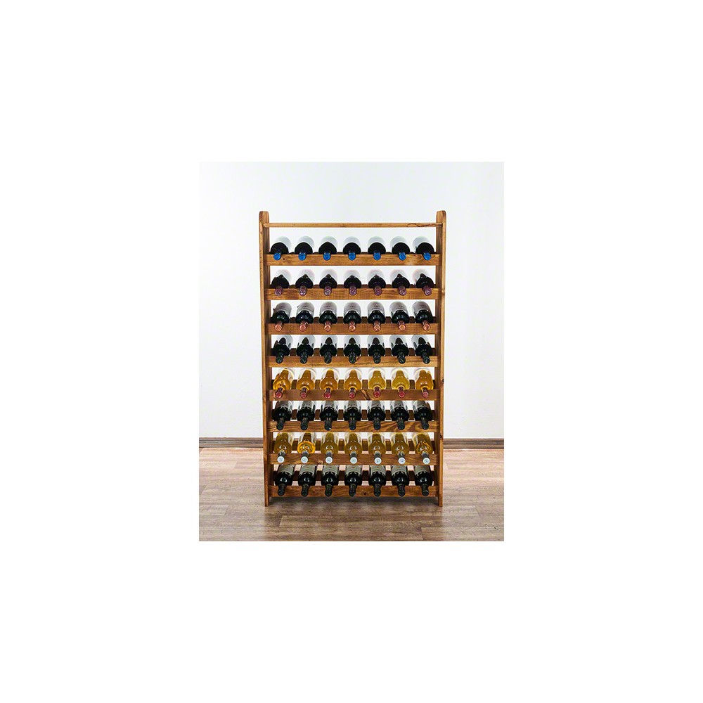 Drewniany regał na wino z półką - RW31 /na 56 butelek/ Olcha