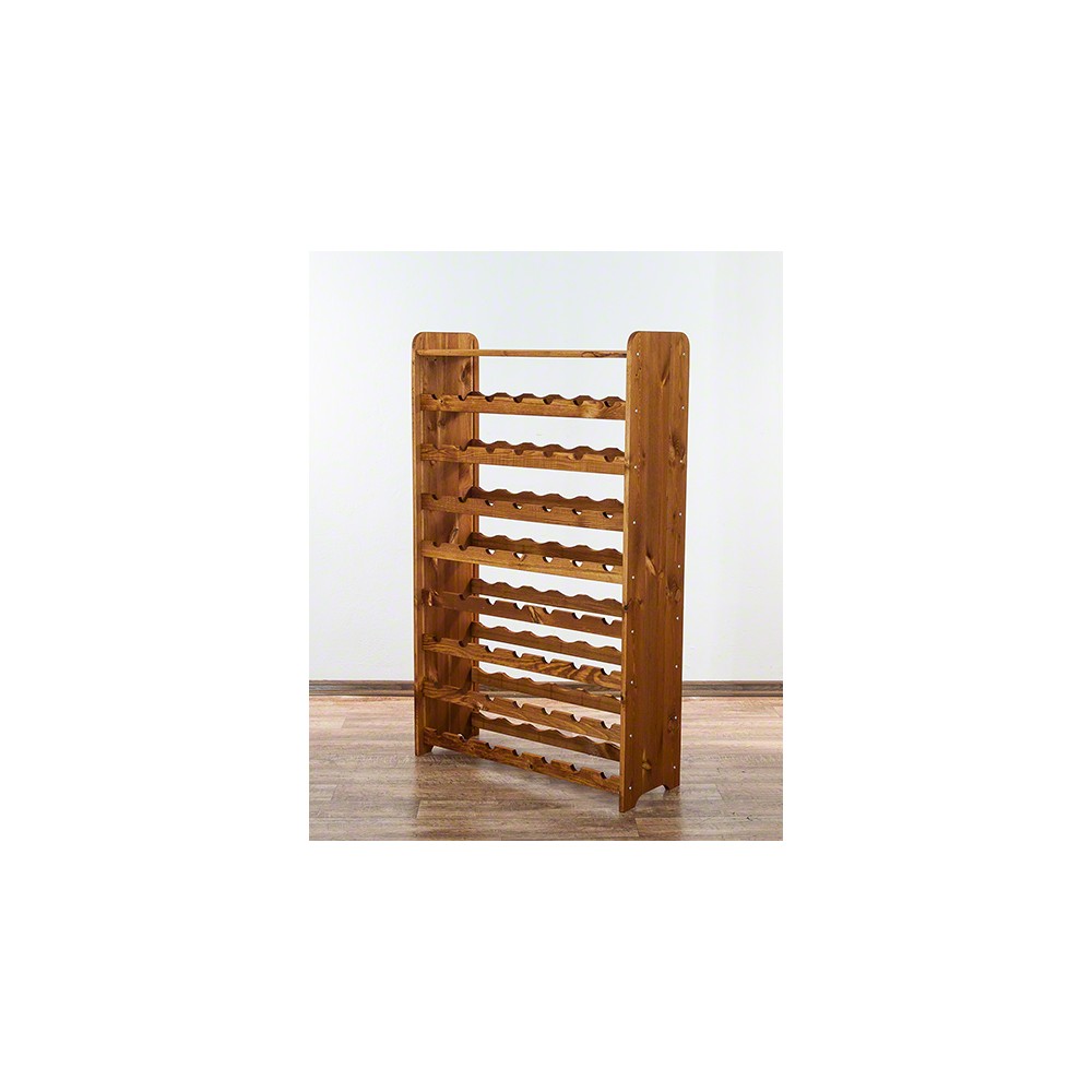 Drewniany regał na wino z półką - RW31 /na 56 butelek/ Olcha