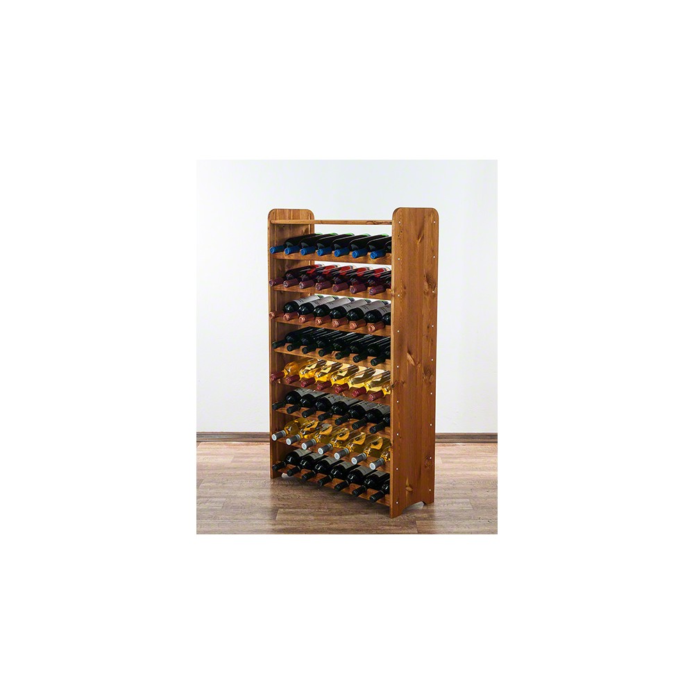 Drewniany regał na wino z półką - RW31 /na 56 butelek/ Olcha