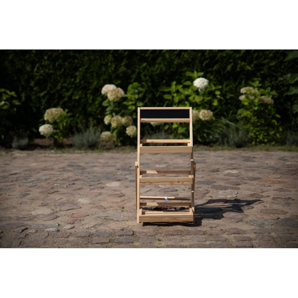 Drewniana etażerka na kwiaty /70x39x48 cm/ Wykończenie Naturalne