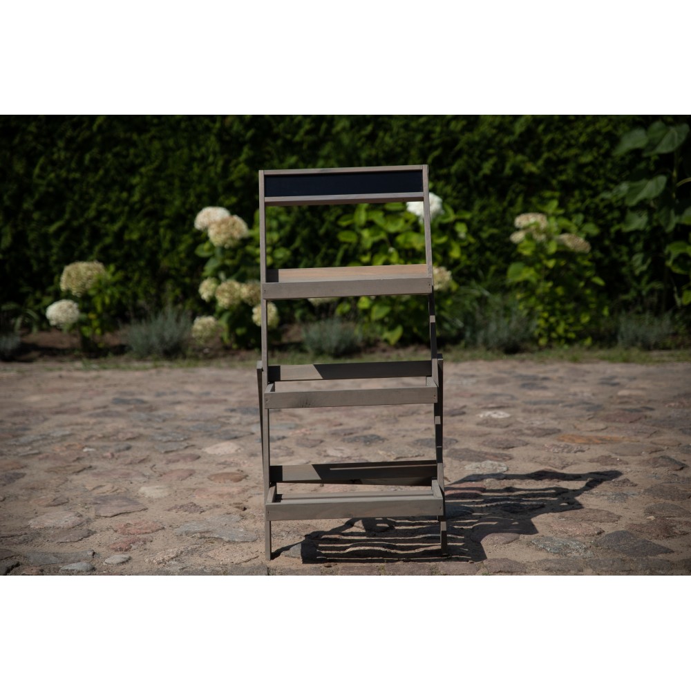 Drewniana etażerka na kwiaty /100x52x52 cm/ Wykończenie Szare