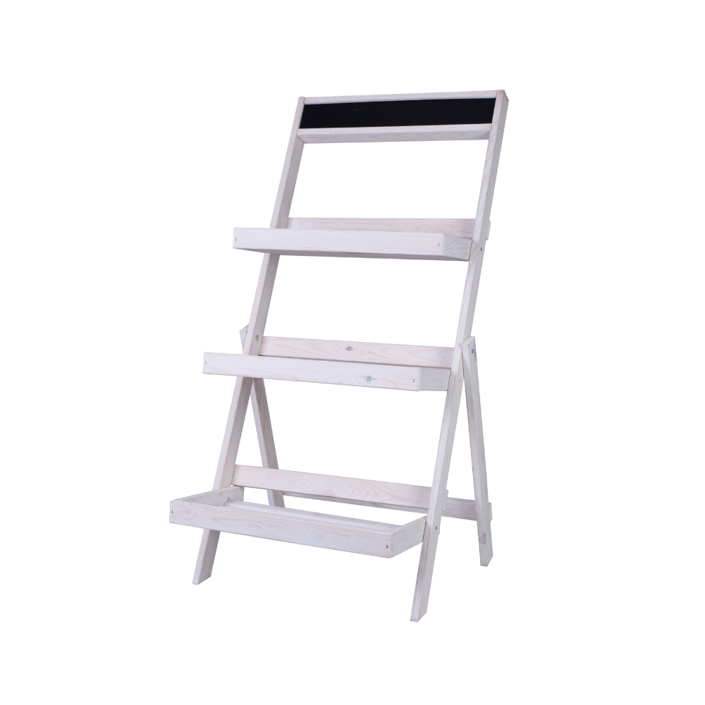 Drewniana etażerka na kwiaty /100x52x52 cm/ Wykończenie Białe