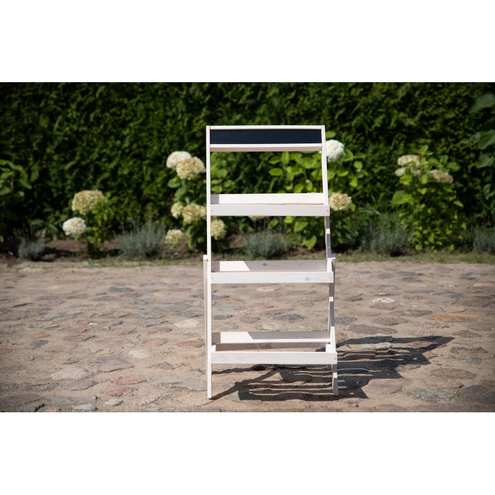 Drewniana etażerka na kwiaty /100x52x52 cm/ Wykończenie Białe