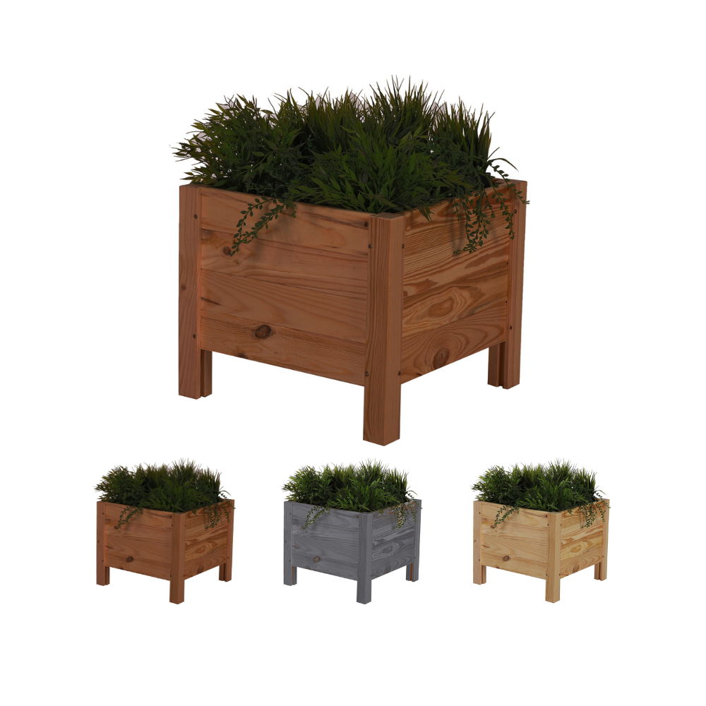 Drewniana donica RD-DNC /34x40x40cm/ Brązowa