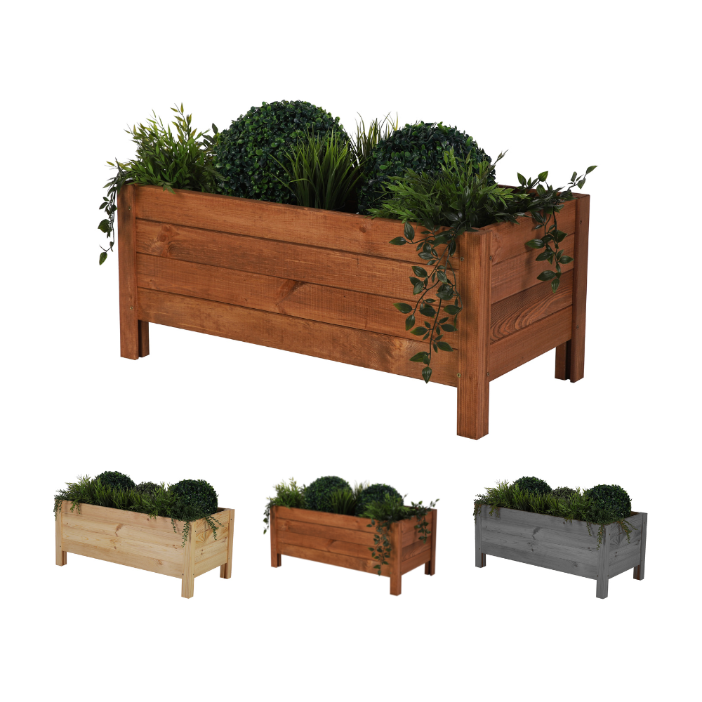 Drewniana donica RD-DNC /34x80x40cm/ Brązowa