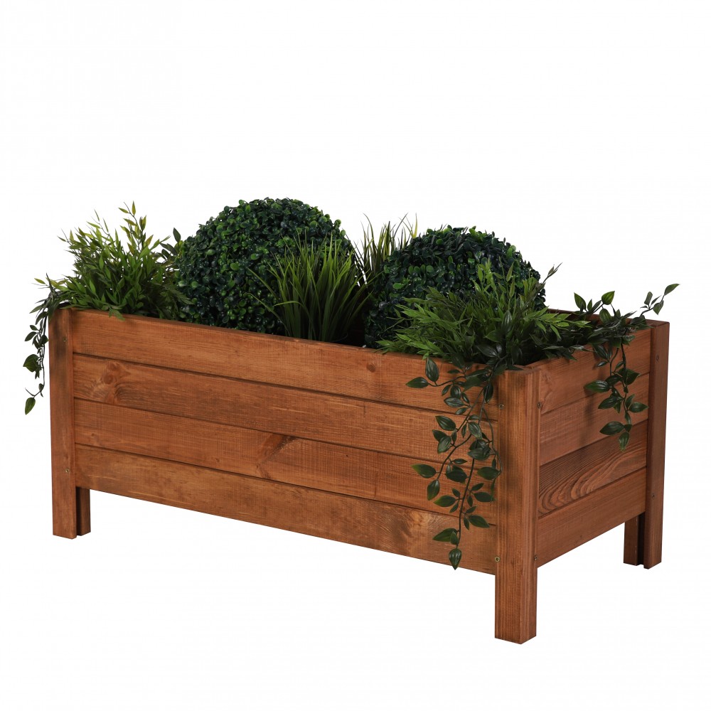 Drewniana donica RD-DNC /34x80x40cm/ Brązowa