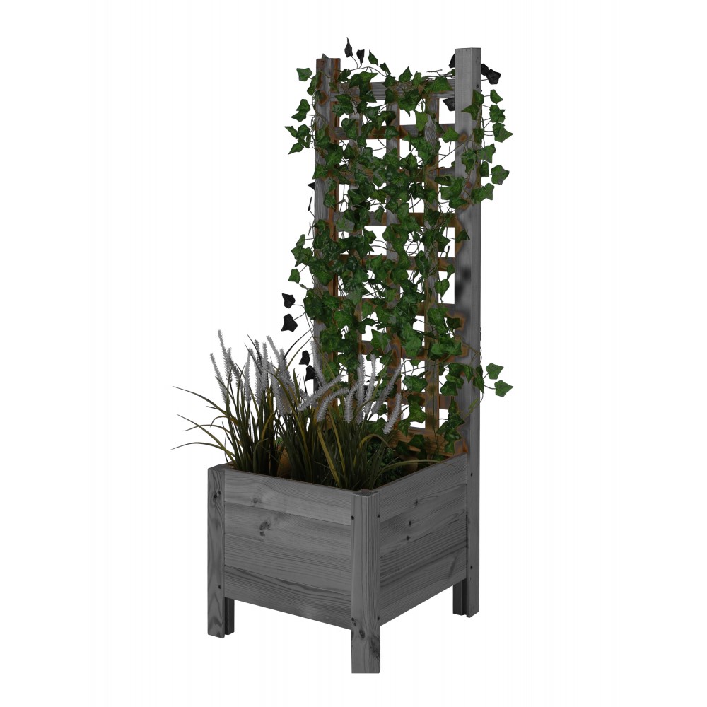 Drewniana donica z pergolą RD-DNC /120x40x40cm/ Szara