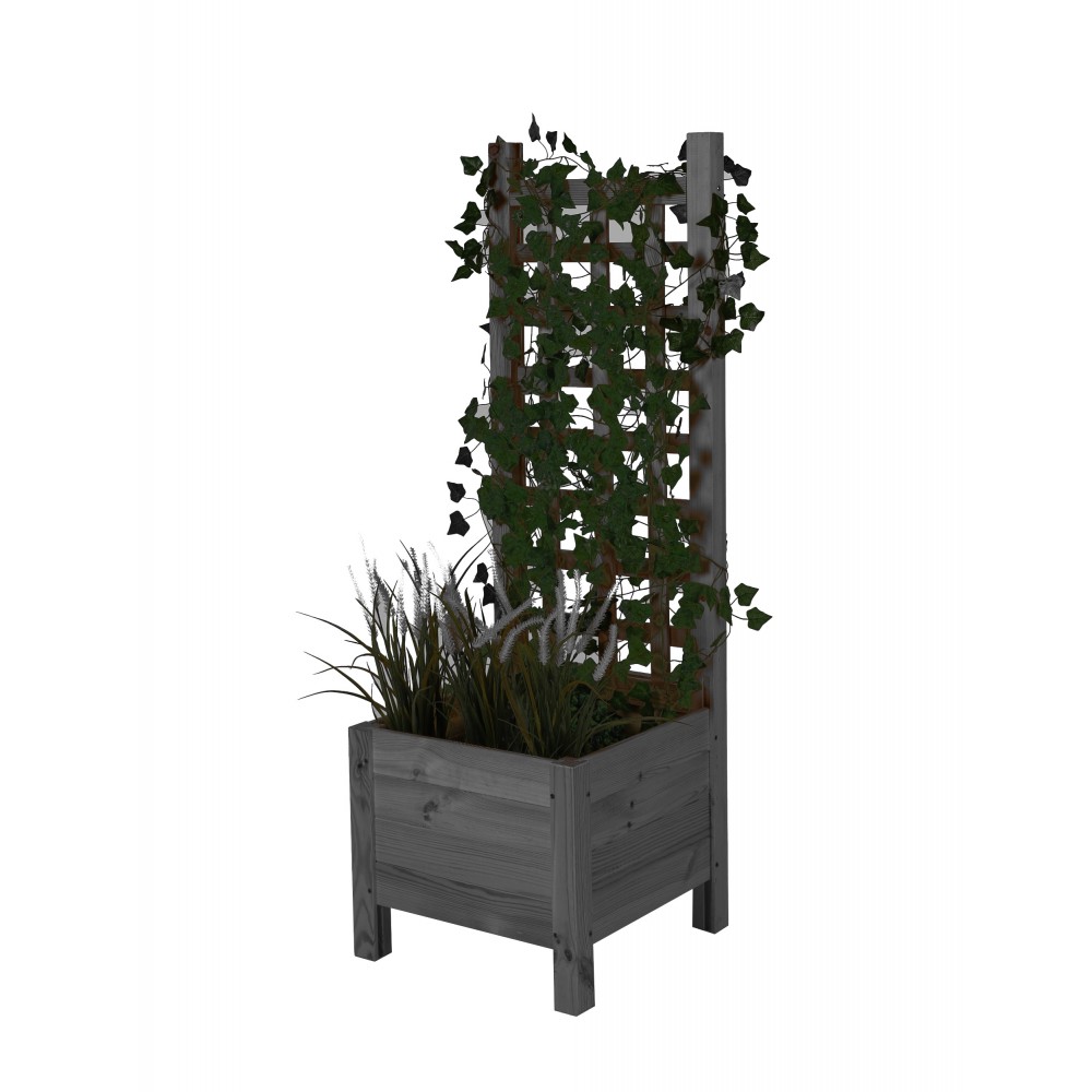 Drewniana donica z pergolą RD-DNC /120x40x40cm/ Szara